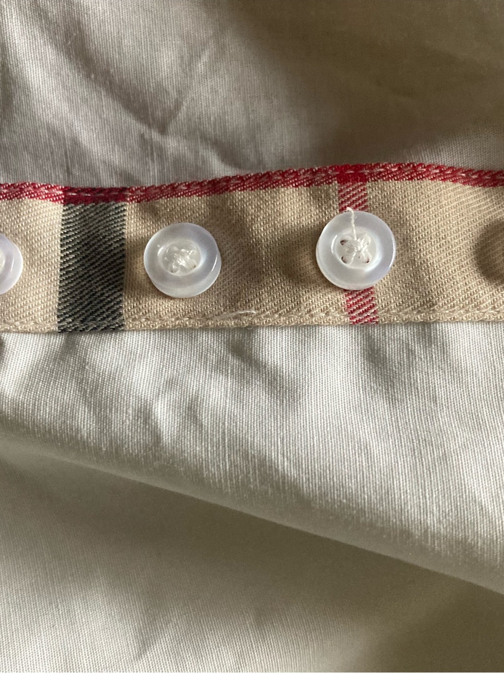 Burberry White Button-Up with Nova Check Trim - Picture 4 of 8